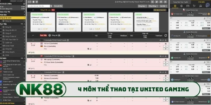 4 môn thể thao không thể bỏ qua tại United Gaming